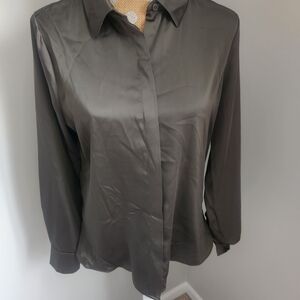 a new day Olive Gray Long-Sleeve Button-Front Shirt